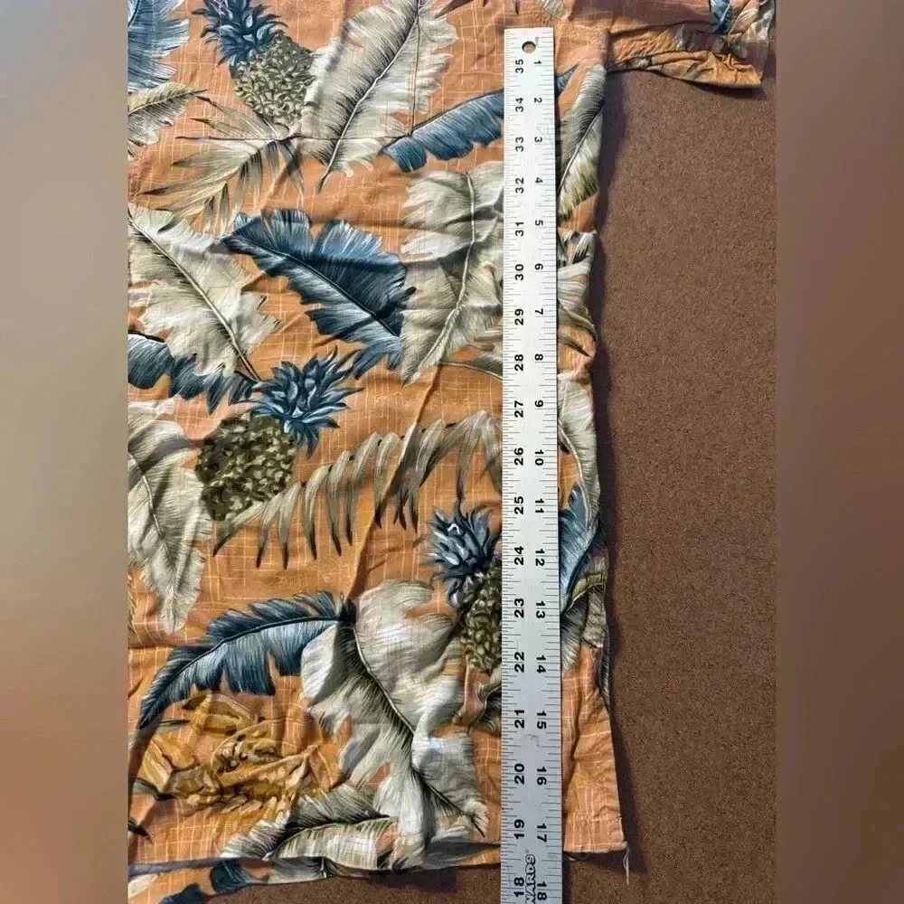 Batik Bay Hawaiian Shirt | Size Large | Orange with trees and fish